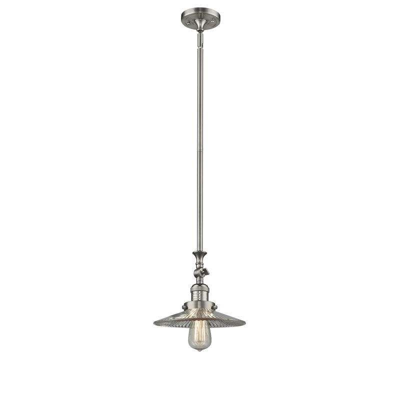Luminaire suspendu conique à 1 lumière Miramontes, Nickel satiné brossé