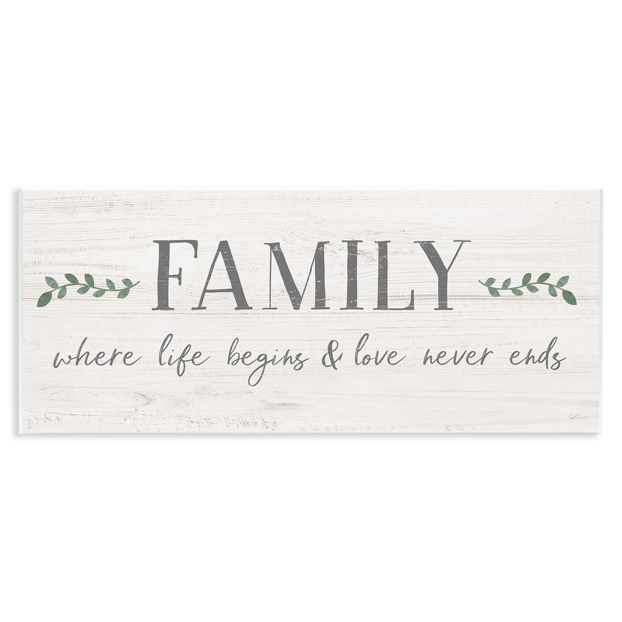 Stupell Industries Family Life Begins Love Never Ends Motivational ...