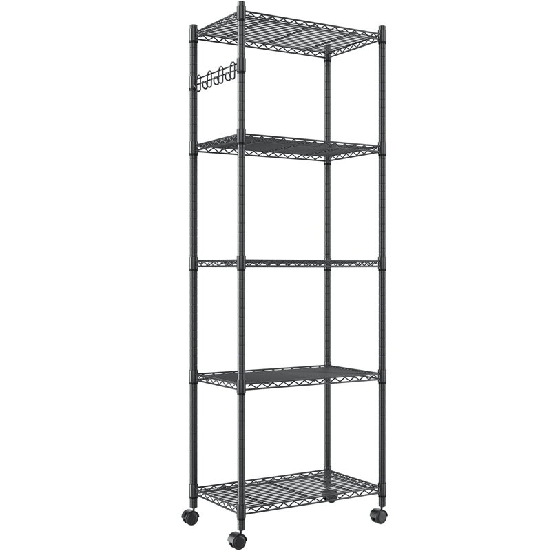 Aires 61cm W Powder Coated Steel Shelving Unit, Black