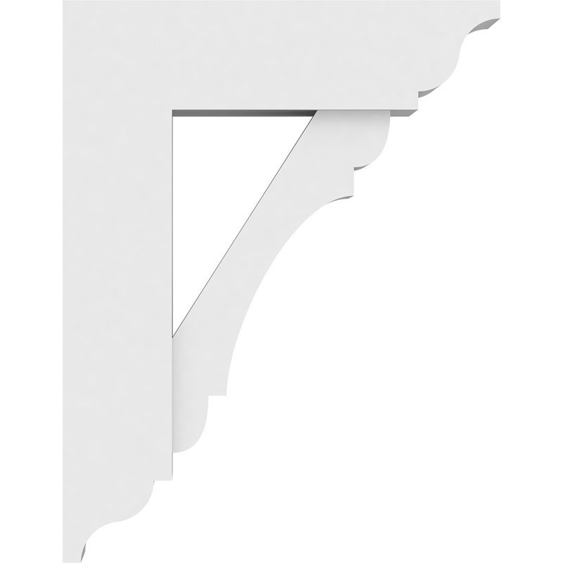 3"W x 14"D x 18"H Standard Olympic Architectural Grade PVC Bracket with Traditional Ends, 18"H x 3"W x 14"D
