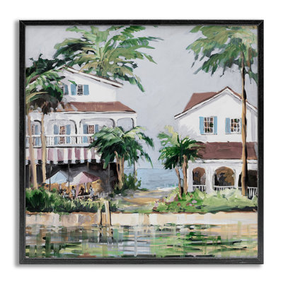 «Coastal Bay Cottage», estampe numérique par Jane Slivka