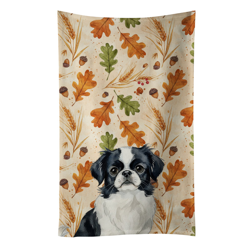 Serviette de cuisine tricolore Sheltie, Black and White Japanese Chin