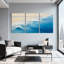 Ensemble de 3 tableaux muraux sur toile représentant un paysage marin et des vagues de l'océan-772888090