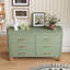 Commode double 6 tiroirs en vert sauge