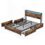 Structure de lit double avec tiroir et station de charge-118370356-118370354