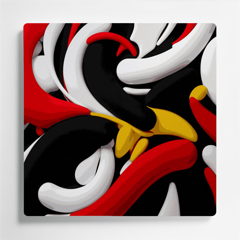 Art mural gris Biomorphic Abstraction 82, H 16 po x l 16 po
