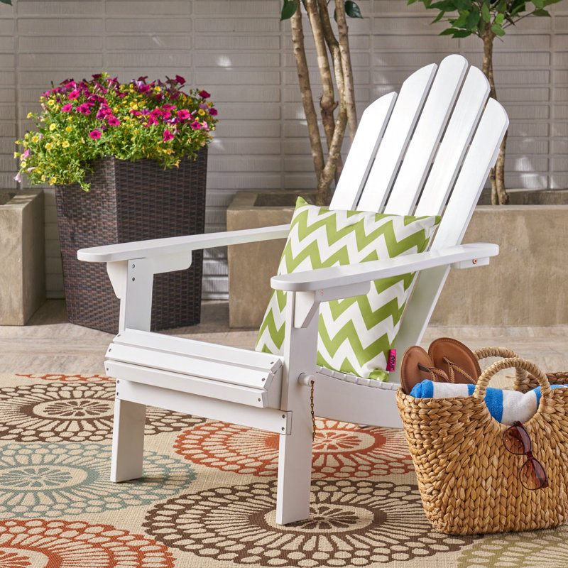  Hollywood Foldable Outdoor Lounge Chair, durable patio seating with ergonomic comfort, White, White