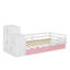Lit plateforme simple en bois avec bibliothèque et garde-robe mobile-235176789