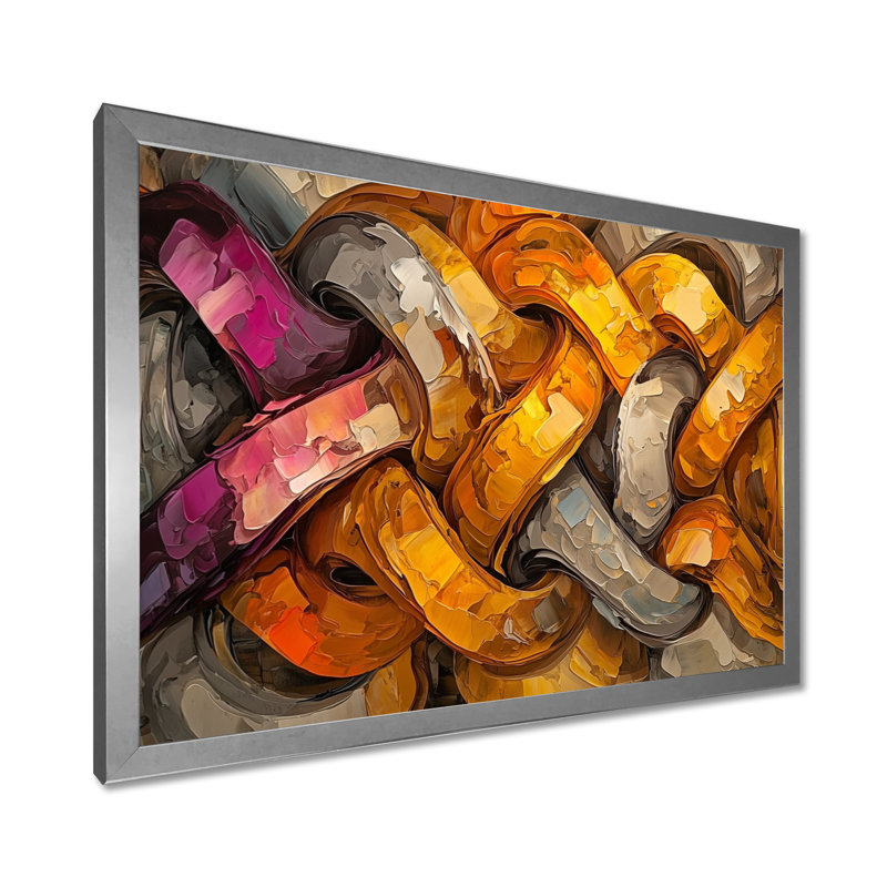 Livesay - Abstract Wall Art, 24" H x 32" W, Single Picture Framed, Silver