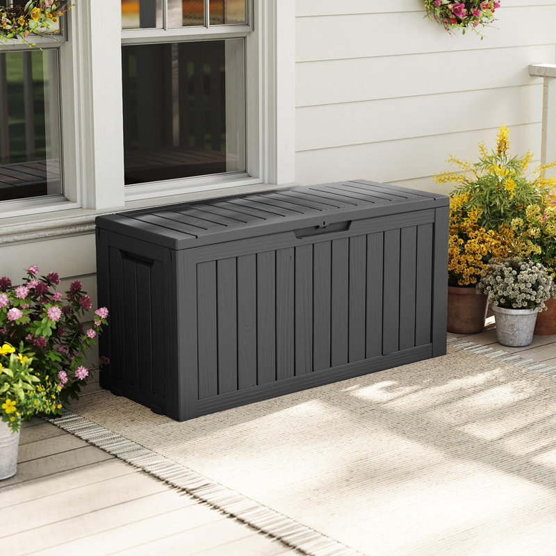 85 Gallon Outdoor Storage Box, Black