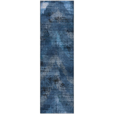 Tapis bleu Prisco lavable à la machine de qualité supérieure