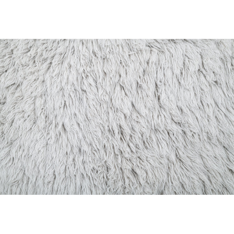 , Grey/Brown/Blue Fluffy, hand-woven flokati rug made of 100% virgin wool, Rectangle 180 x 250cm