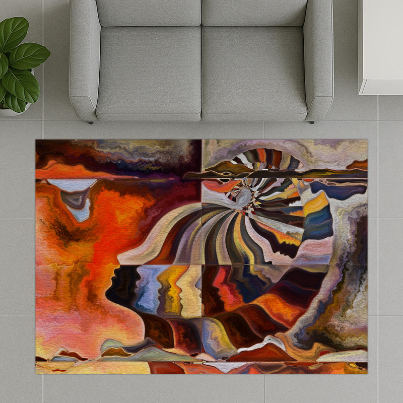 Abstract Area Rug, Rectangle 140 x 200 cm