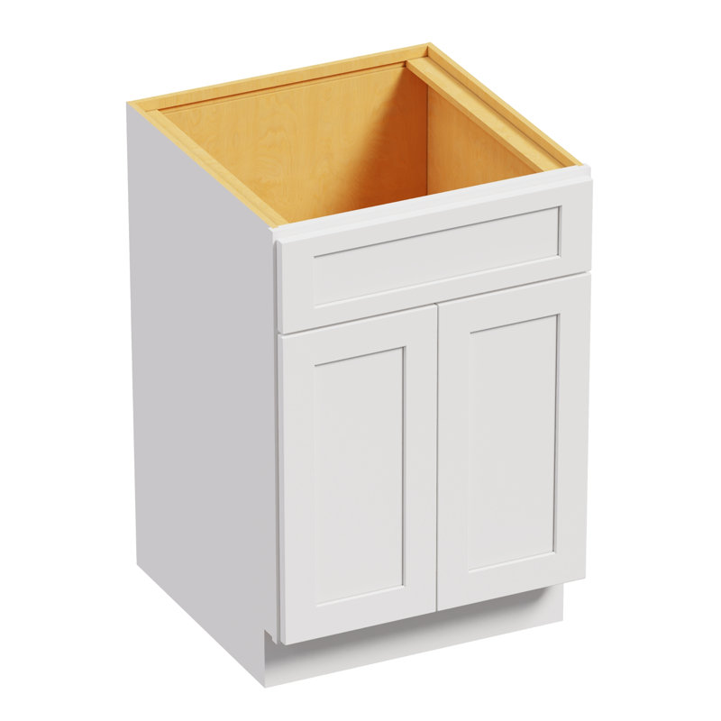 Armoire de base en contreplaqué H 34,5 po White Shaker prête à assembler, 24"