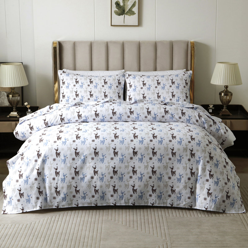 Elegant Comfort Luxuriously Soft 4-Piece Velvet Plush Flannel Sheet Set - Premium Quality -Cozy Warm, Anti-Static, Non Pilling Fuzzy Velvet Flannel Fleece Deep Pocket Sheet Set