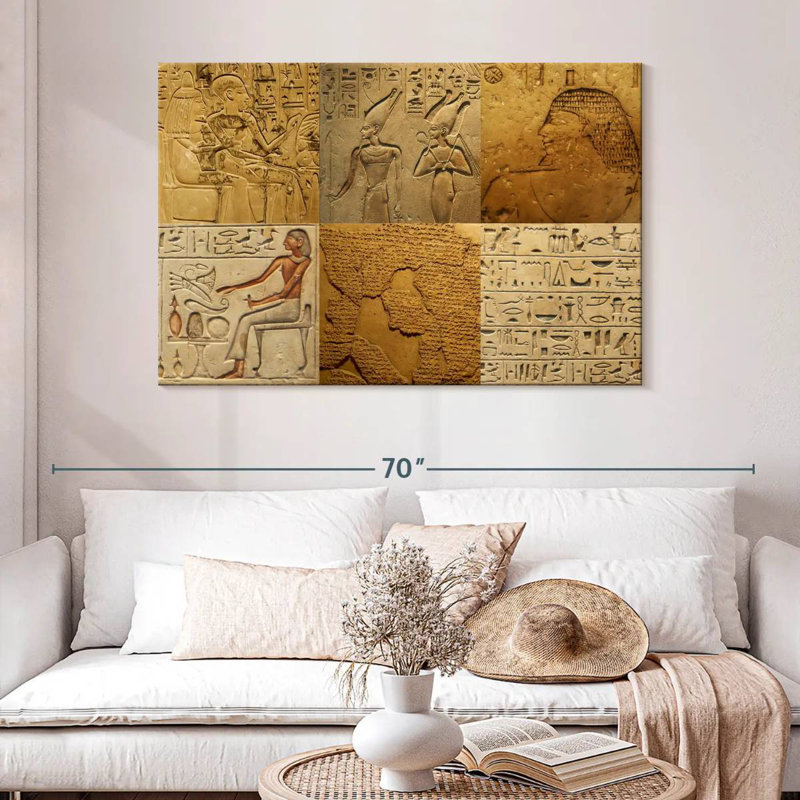 Collage de hiéroglyphes égyptiens Keiri, H 32 po x l 48 po