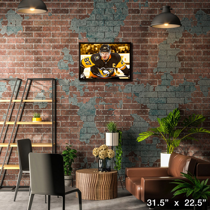 Sidney Crosby Pittsburgh Penguins, toile encadrée 20 x 29 face à face