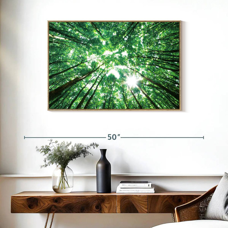 Auvent forêt, Cadre flottant en bois naturel, 37 po x 25 po