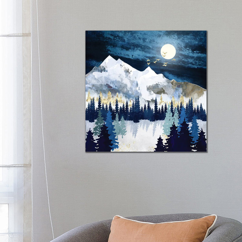 Moonlit Snow - Print on Canvas, Wrapped Canvas, 66.04 cm H x 66.04 cm W x 3.175 cm D