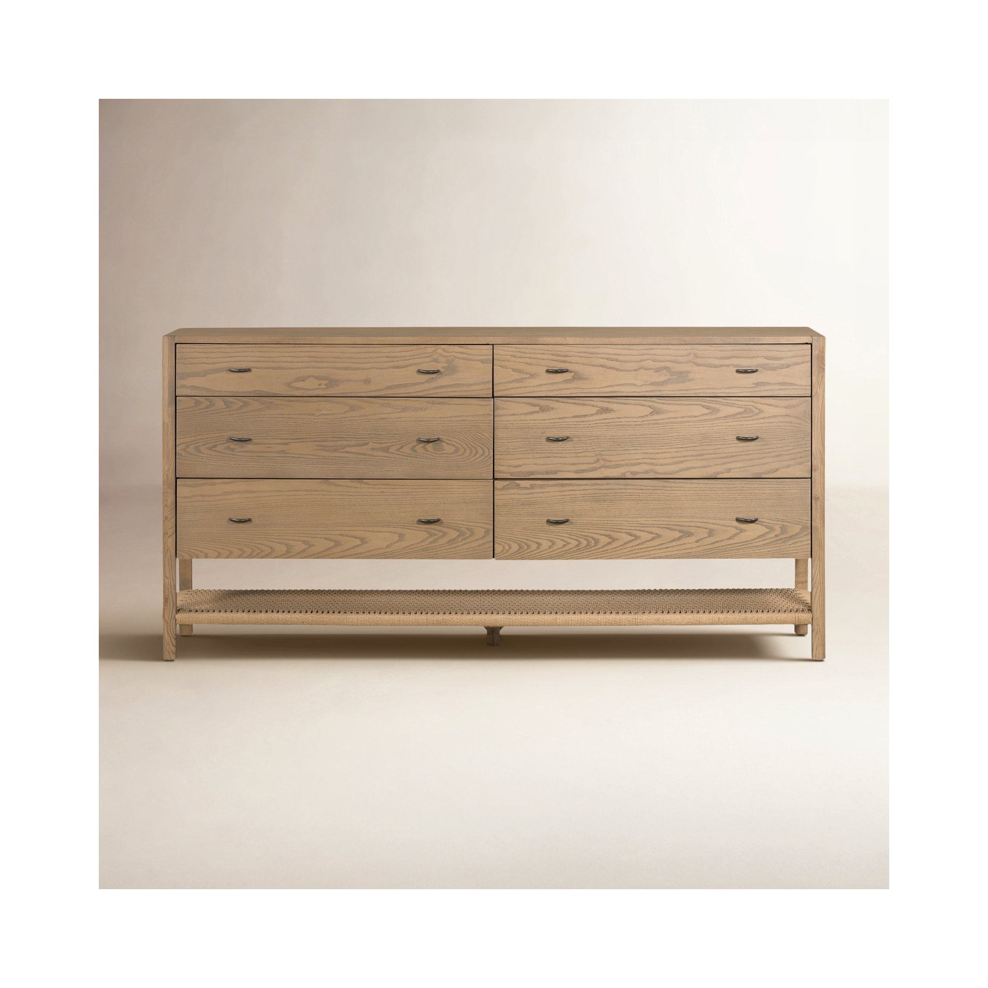 Deirdre 6 - Drawer Double Dresser, Dune Ash