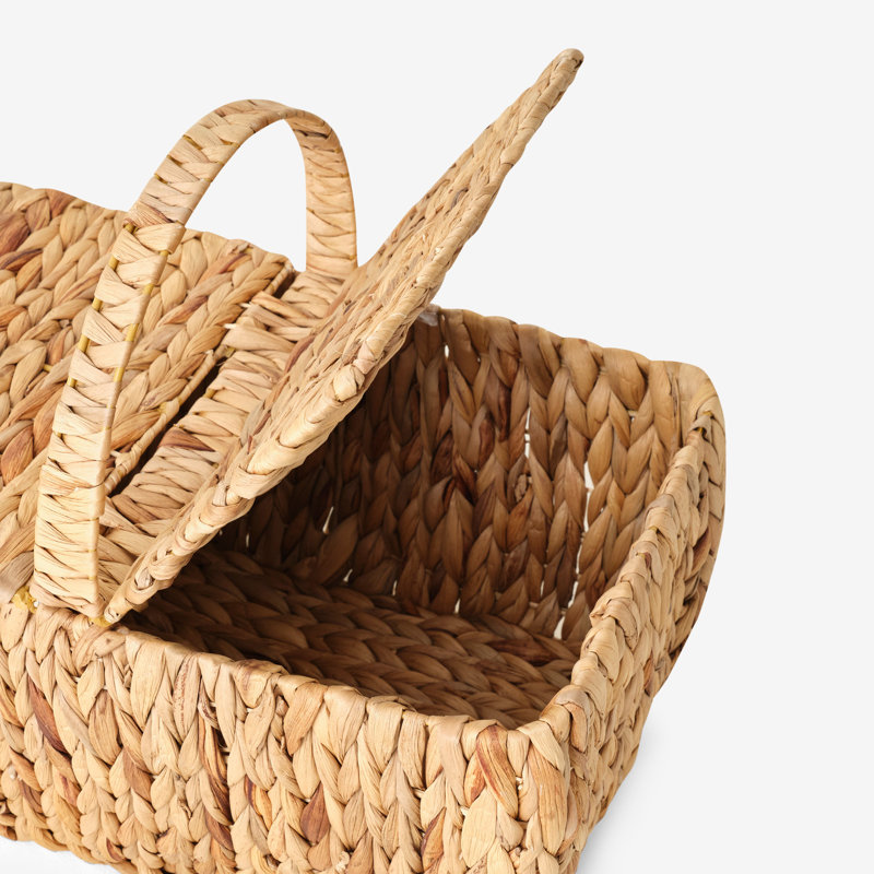Amy Water Hyacinth Picnic Basket, Natural