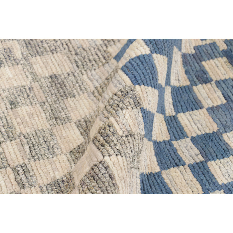 Moroccan Hand Knotted Area Rug, Rectangle 4' x 6'