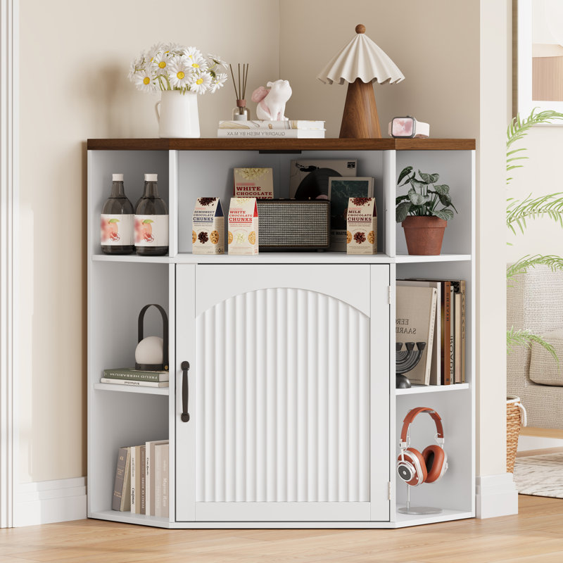 Armoire de rangement d'angle 33 "avec station de charge, White