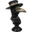 Sculpture buste en forme de tête de mort noir avec masque de corbeau 12 po H