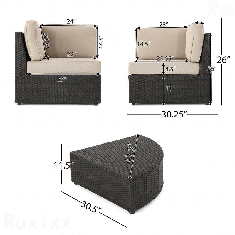Patio Table Corner, Dark Brown