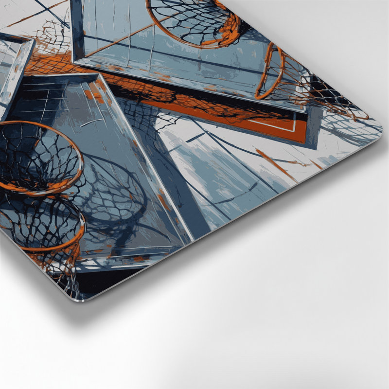 Art mural en métal gris, H 96 po x l 96 po x P 0,05 po