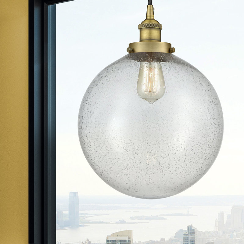 Beacon Brushed Brass 12" Mini Globe Pendant Light