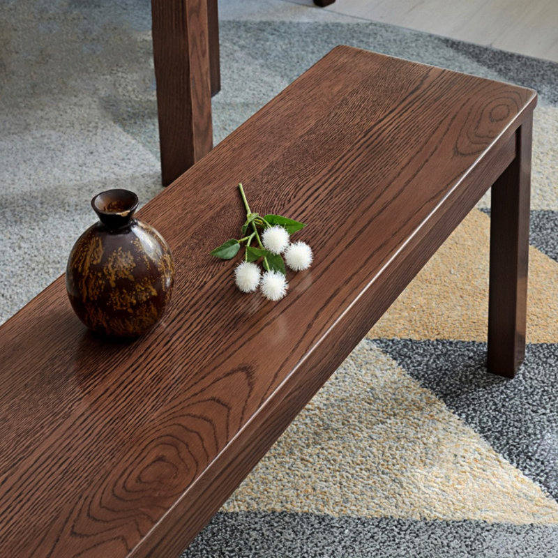 Banc en bois massif Tharron, H 16,92 po x l 55,11 po x P 11,81 po