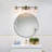 Modern 4-Light Dimmable Black Brass Vanity Light Wall Mount Powered Room Lamp