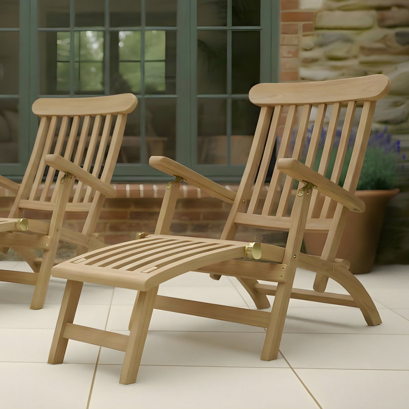 Hythe 150cm Long Reclining Teak Single Chaise