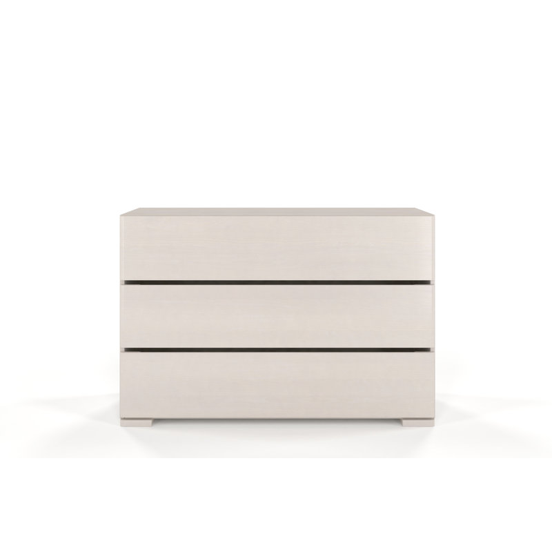 Marchell Solid Wood 120 cm W Chest of 3 Drawers, White