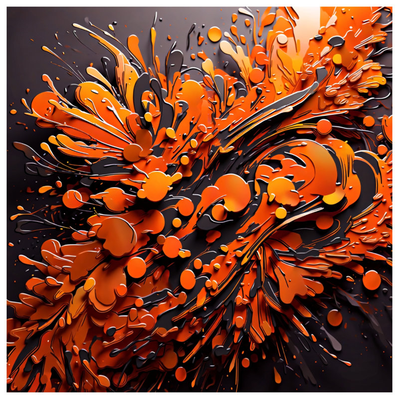 Housses de couette à motif abstrait orange et noir, Lit simple
