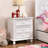 Wooden Nightstand With 2 Drawers, White