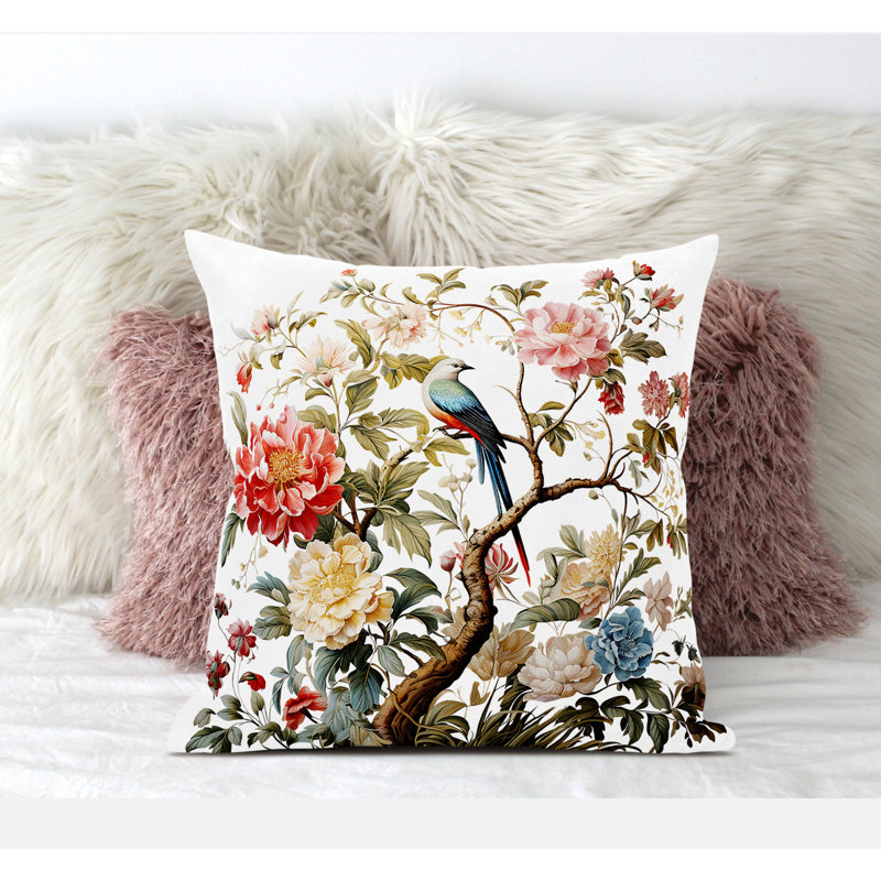 Outdoor Reversible Throw Pillow, 18"H x 18"W, Red/Pink/Blue