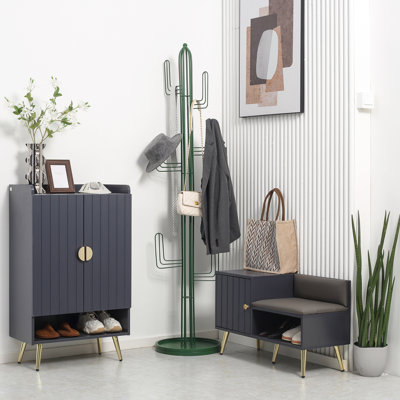 Faux Leather Upholstered Storage Bench