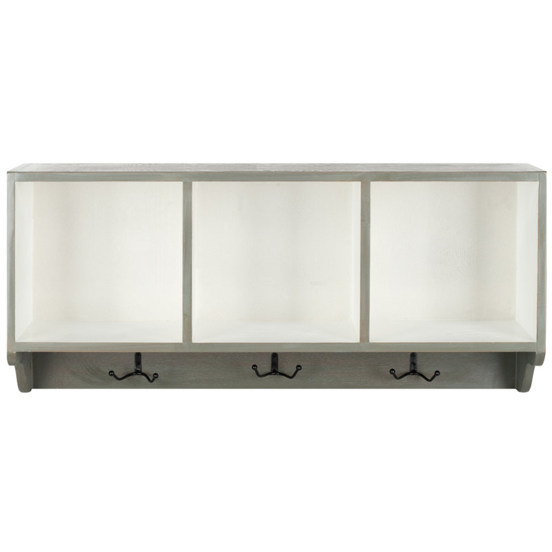 3 - Hook Wall Mounted Coat Rack, Ash Gray / White