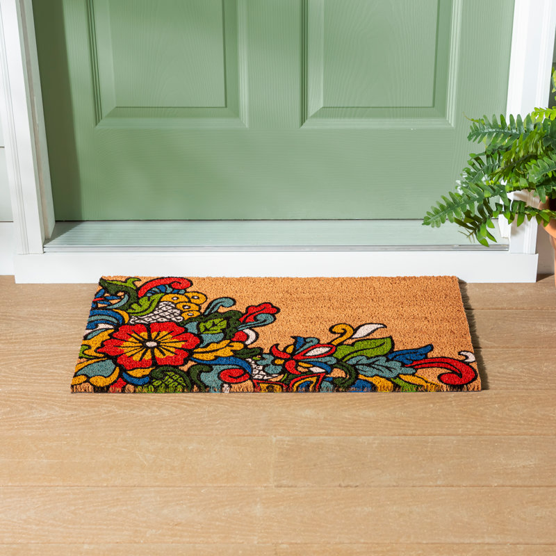 Bold Floral Coir Mat
