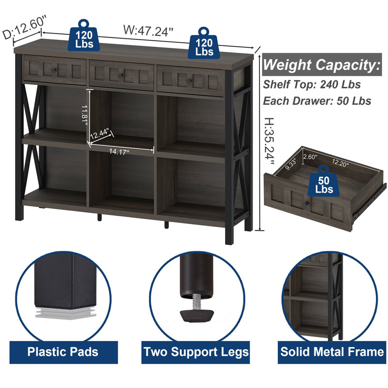 Guinna Storage Bookcase, Dark Gray