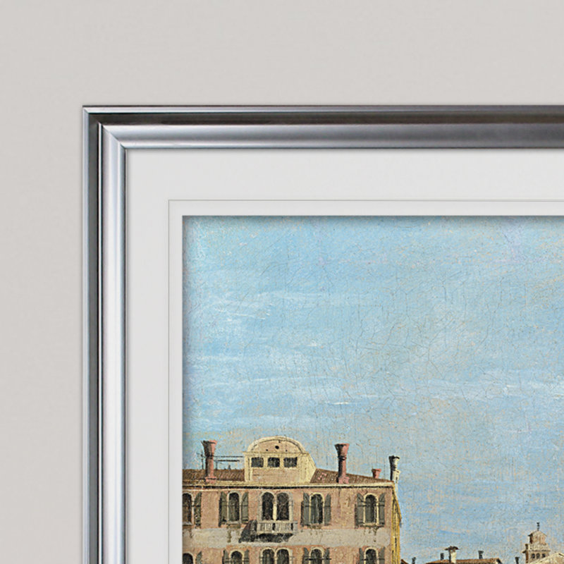 « venice s », impression, Cadre argenté, H 28 po x l 38 po x P 1,5 po