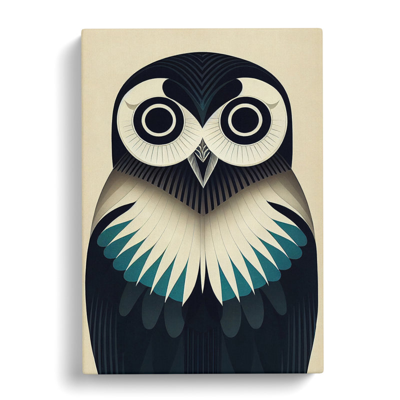 Unique Owl No.6 - Print, No Matte, 50cm H x 35cm W x 3cm D, Wrapped Canvas