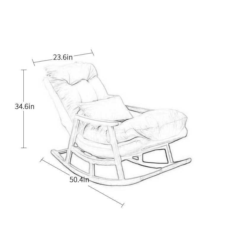 Chaise berçante en bois massif Cloud, Gris