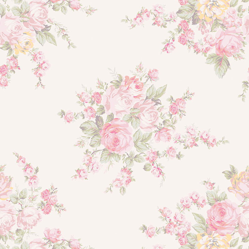 Papier peint sarcelle Arthur Rose Blossom, Rose
