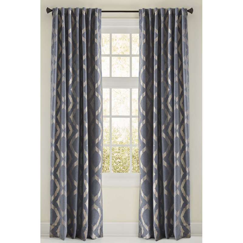 Avery Room Darkening Curtain, 50"W x 96"L, Blue