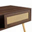 Walnut Color Pe Coffee Table With Sliding Door For Storage, Solid Wood Legs, Modern Aesthetic, 41.41"L X 21.38"W 16.02H, 220Lbs Load - Bearing, Simple Assembly Table, Color, Structure, Capacity,-274902136