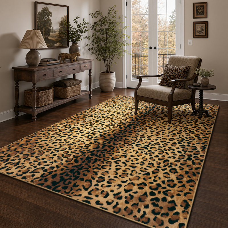 Tapis à motif animalier, Rectangle 6'x9'