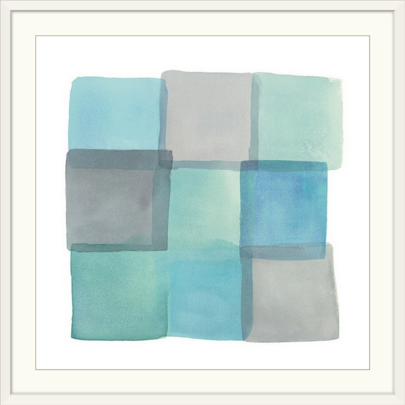 Brittnye «Overlap II» par Mike Schick, reproduction d'art, Cadre blanc, H 24 po x l 24 po x P 1 po